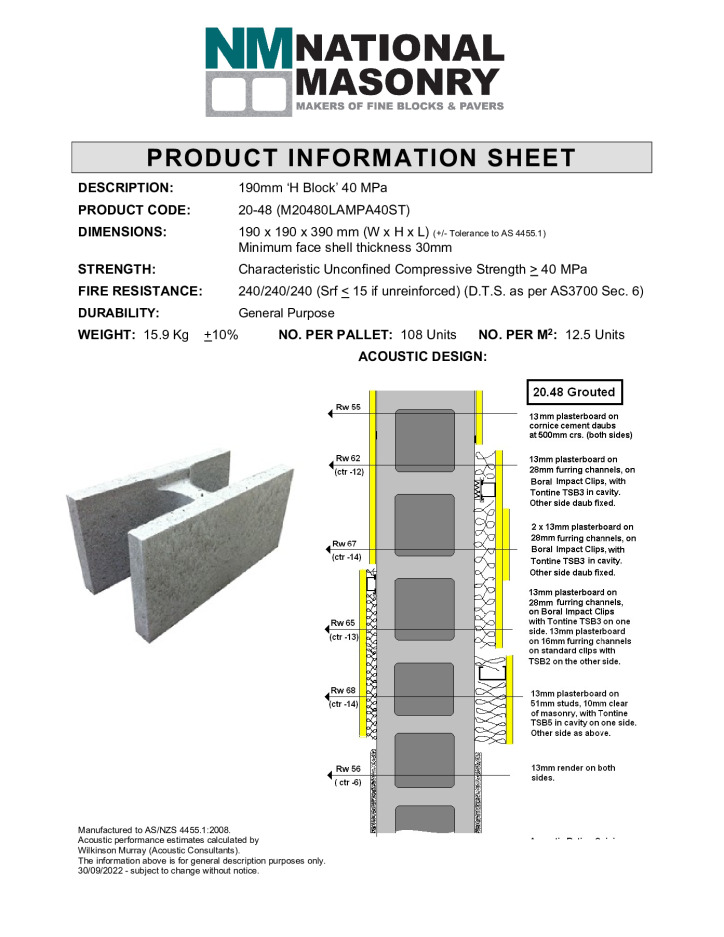 thumbnail of NM Product Data Sheet 20-48 40MPa
