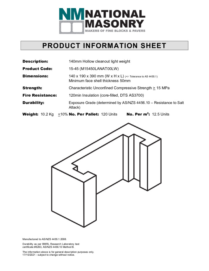 thumbnail of National-Masonry-SQLD-NSW-Technical-Data-Sheet-15-45LW