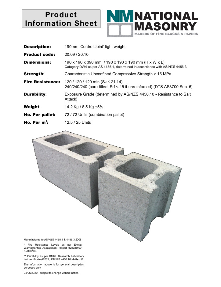 thumbnail of National-Masonry-SQLD-NSW-Technical-Data-Sheet-20-09-and-20-10