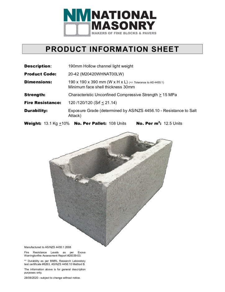 thumbnail of National-Masonry-SQLD-NSW-Technical-Data-Sheet-20-42LW