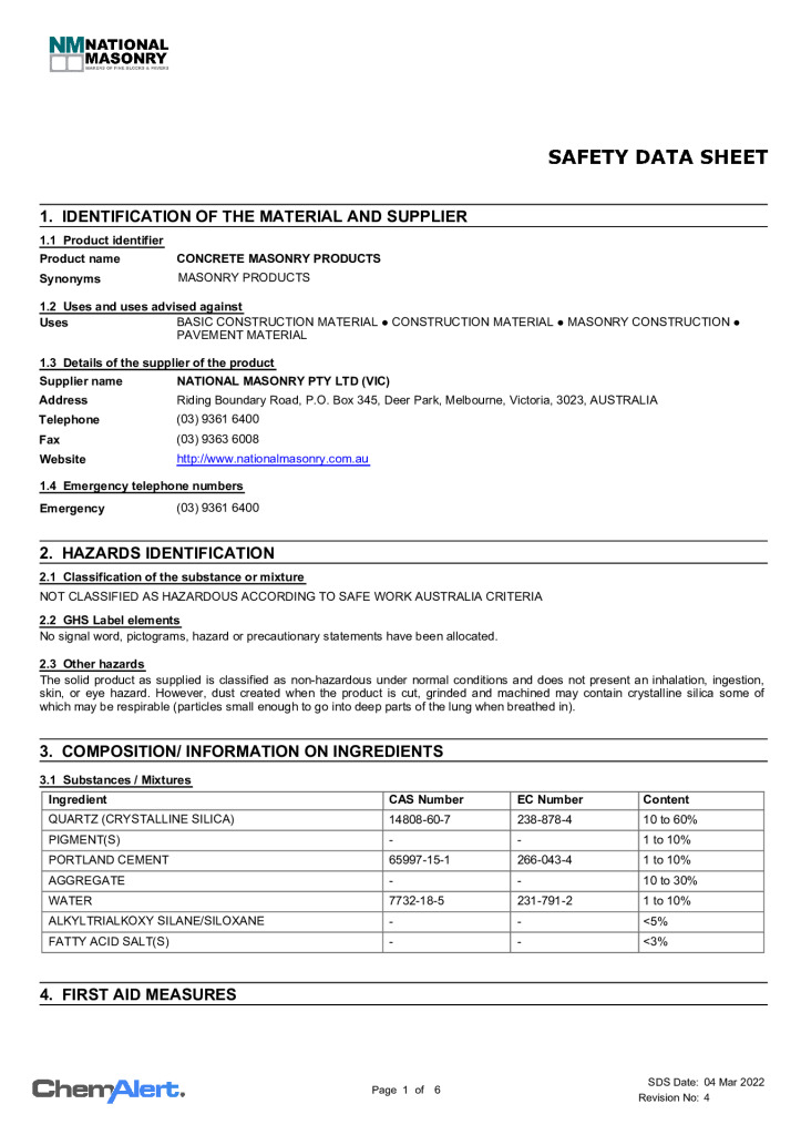 thumbnail of National-Masonry-VIC-SDS-Concrete-Masonry-Products-March-2022