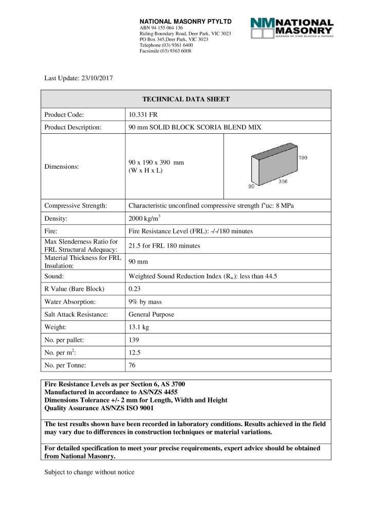 thumbnail of National-Masonry-VIC-Technical-Data-Sheet-10-331-FR