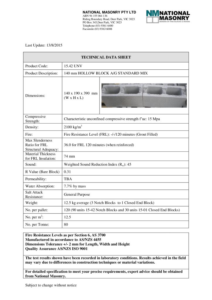 thumbnail of National-Masonry-VIC-Technical-Data-Sheet-15-42-UNV