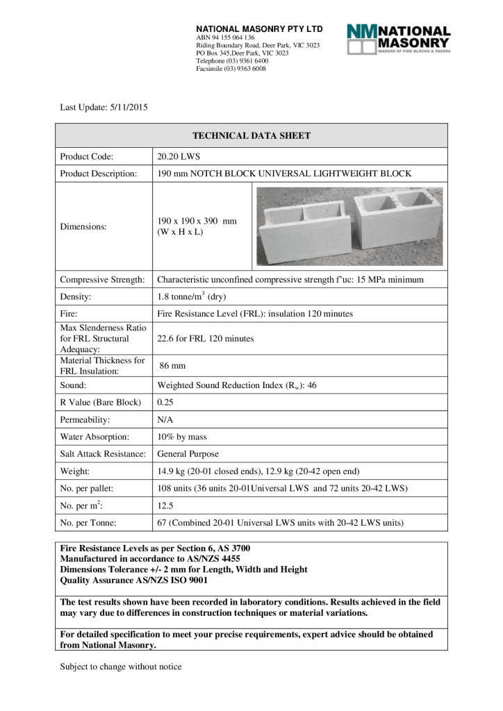 thumbnail of National-Masonry-VIC-Technical-Data-Sheet-20-20-LWS